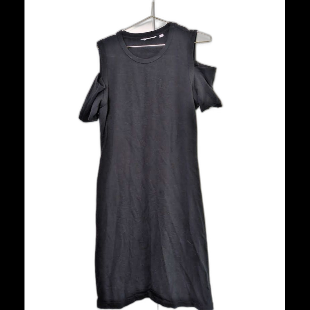 Athleta Passport Cold Shoulder Midi Dress Womens XL Career Work Black